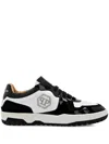 Philipp Plein Panelled Leather Sneakers In Black
