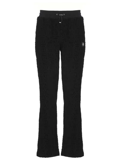 Philipp Plein Pants With Monogram In Black