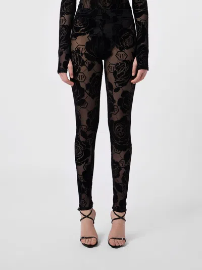 Philipp Plein Pants Woman In Black