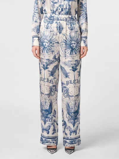 Philipp Plein Pants Woman Color Turquoise In Blue