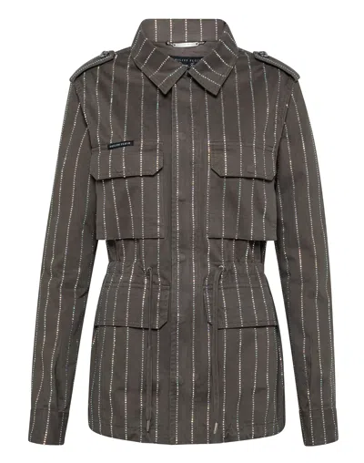 Philipp Plein Parka Crystal In Green
