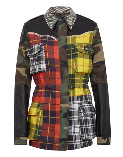 Philipp Plein Parka Tartan In Multi
