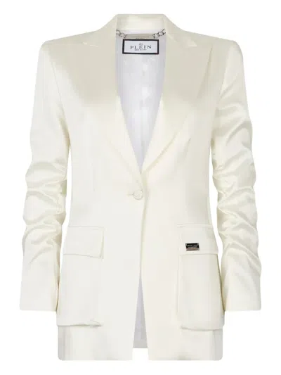 Philipp Plein Patch-pocket Blazer In White