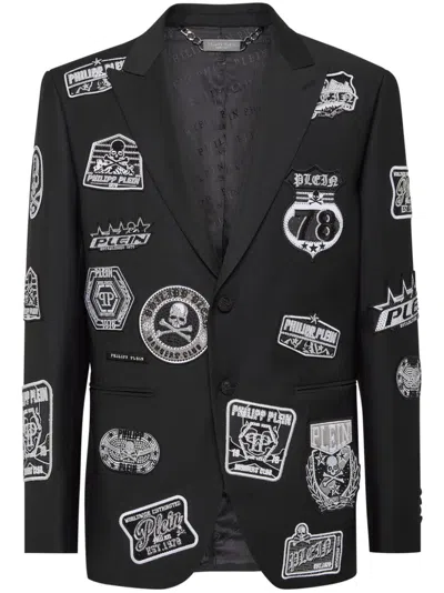 Philipp Plein Patches Blazer In Black