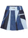 Philipp Plein Patchwork Denim Mini Skirt In Blue