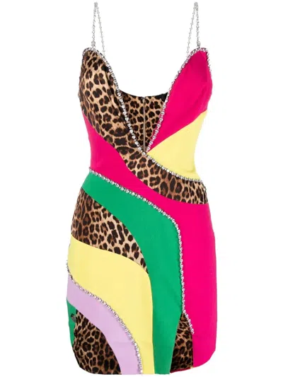 PHILIPP PLEIN PATCHWORK MINI DRESS