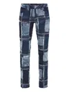 Philipp Plein Patchwork Topstitching Denim Jeans In Blue