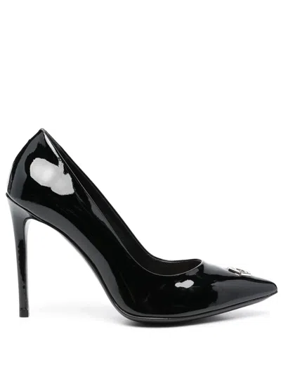 Philipp Plein Patent 100mm Leather Pumps In Black