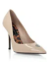 Philipp Plein Patent Leather Decollete Hi-heels Crystal Skull In Multi