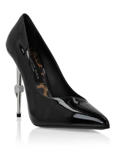 Philipp Plein Patent Leather Decollete Hi-heels Women In Black