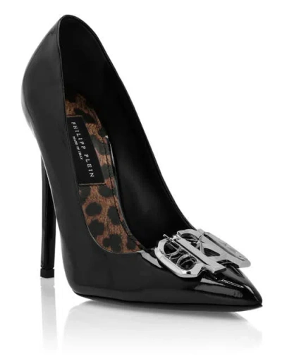 Philipp Plein Patent Leather High Heels Gothic Plein Women In Black