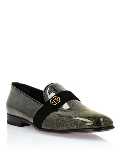 PHILIPP PLEIN PATENT LEATHER LOAFERS HEXAGON