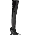 Philipp Plein Patent-leather Over-knee Boots In Black