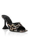 Philipp Plein Leopard-print Square-toe Sandals In Multi