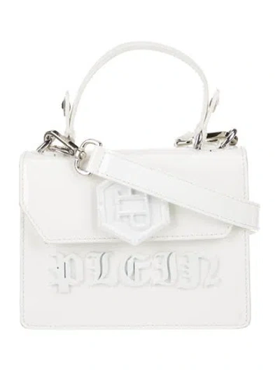 Pre-owned Philipp Plein Patent Leather Shoulder Bag In White
