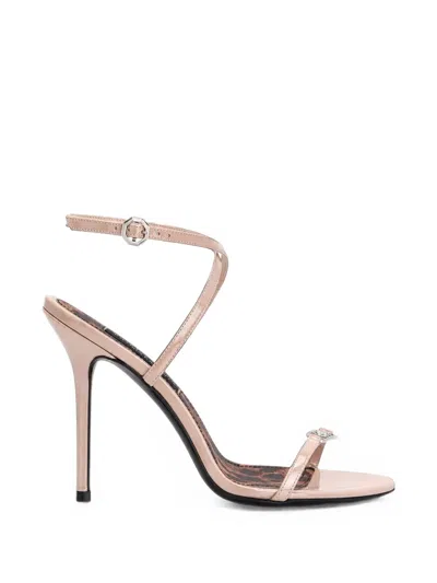 Philipp Plein Patent-leather High-heels Sandals 11 In Neutral