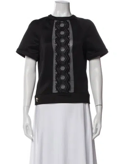 Pre-owned Philipp Plein Patterned Crew Neck Top In Gray