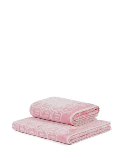 Philipp Plein Patterned Guest Towel Set In Pink