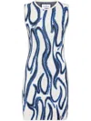 Philipp Plein Patterned-jacquard Flame-motif Mini Dress In White