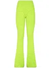 Philipp Plein Patterned-knit Flared Trousers In Yellow
