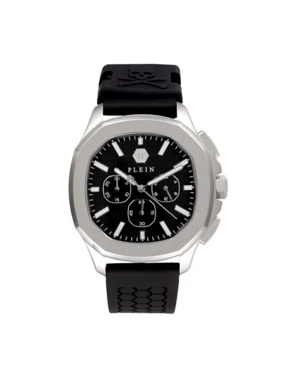 Philipp Plein $pectre Chrono Stainless Steel & Silicone-strap Watch/44mm In Black