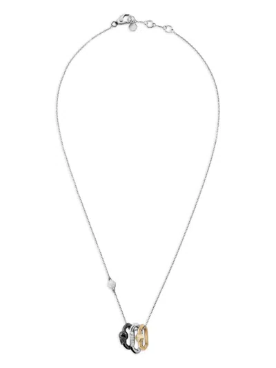 Philipp Plein Plein Edge Cable Chain Necklace In Metallic