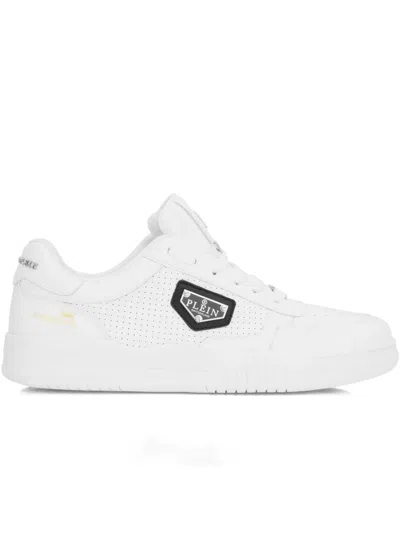 Philipp Plein Perforated-detail Low-top Sneakers In White