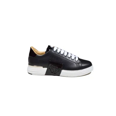 Philipp Plein Low Top Leather Sneakers In Black