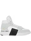 Philipp Plein Phantom Kicks Mid-top Leather Sneakers In White