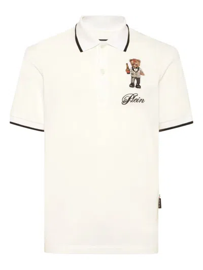 Philipp Plein Teddy Bear-graphic Polo Shirt In Neutral