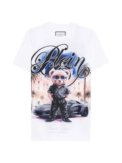 Philipp Plein Teddy-print Crew-neck T-shirt In White