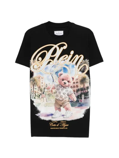 Philipp Plein Printed Cotton T-shirt In Black