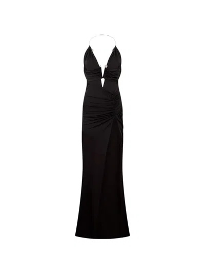 Philipp Plein Pierced Slit Dress In Black