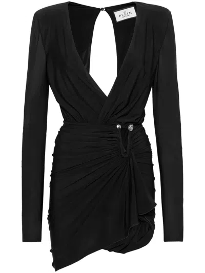 Philipp Plein Piercing-detail Mini Dress In Black