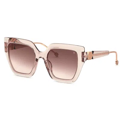 Philipp Plein Pink Gradient Butterfly Ladies Sunglasses Spp064s 07t1 53