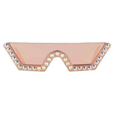 Pre-owned Philipp Plein Pink Mirror Irregular Ladies Sunglasses Spp031s 9nfx 99