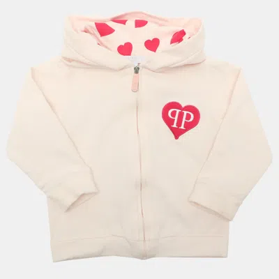 Pre-owned Philipp Plein Pink Stretch Cotton Heart Logo Hoodie 2 Years