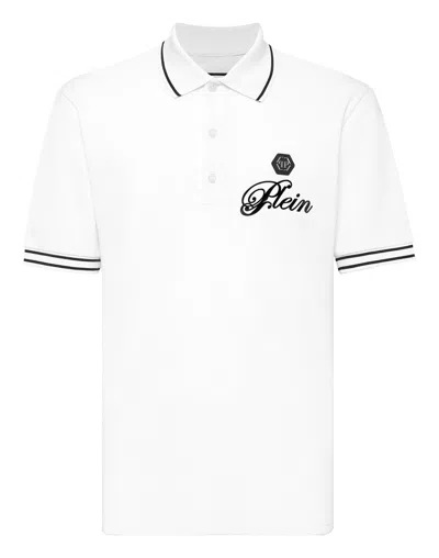 Philipp Plein Piquet Polo Shirt Signature In White