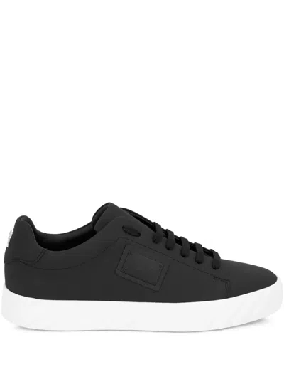 Philipp Plein Plaque Leather Low-top Trainers In Black