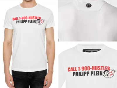 Pre-owned Philipp Plein Platinum Cut Call Hustler Logo Shirt Round Neck T-shirt Xl In White