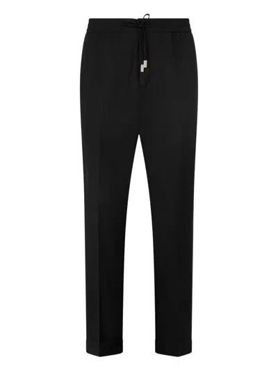 Philipp Plein Pleated Drawstring Trousers In Black