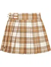 Philipp Plein Pleated Flame Skirt In Neutrals