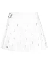 Philipp Plein Pleated Mini Skirt In White