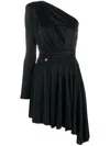 PHILIPP PLEIN PLEATED ONE-SHOULDER DRESS