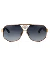 Philipp Plein Plein Badge Sunglasses In Gold Black