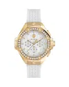 Philipp Plein Unisex Chronograph White Silicone Strap Watch 42mm In Silver/white