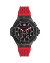 Philipp Plein Plein Chrono Royal Silicone Watch In Black/red