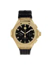 Philipp Plein Plein Chrono Royal Ip Yellow Gold & Silicone-strap Watch/42mm In Black
