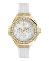 Philipp Plein Unisex Chronograph White Silicone Strap Watch 42mm In White