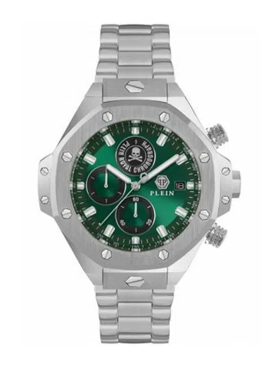 Pre-owned Philipp Plein Plein Chrono Royal Watch, 46mm In Silver